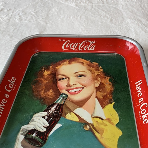 Coca-Cola redhead girl metal Tray - Picture 4 of 12